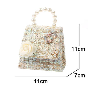 Girls Flower Pearl Crossbody Bag Mini Handbag
