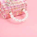 Girls Flower Pearl Crossbody Bag Mini Handbag