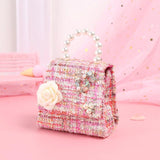 Girls Flower Pearl Crossbody Bag Mini Handbag