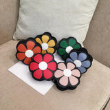 Girls Cylinder Crossbody Bag Soft Leather Flower Kids Messenger Bag