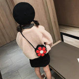 Girls Cylinder Crossbody Bag Soft Leather Flower Kids Messenger Bag