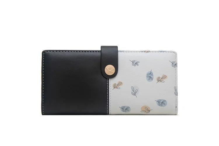 Purity Long Women's Wallet Small Fresh Printing Contrast Zipper Handbag