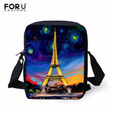 3D Eiffel Tower Prints School Bag For Boys