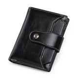 Women's Short Zipper Wallet with Buckle, PU Card Bag
