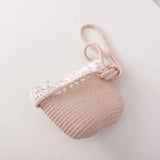 Girls Mini Flower Handbag Straw Rattan Woven Tote Small Shoulder Crossbody Bag