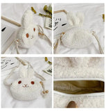 Kids Rabbit Plush Messenger Bag Coin Purse