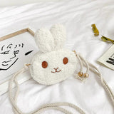 Kids Rabbit Plush Messenger Bag Coin Purse