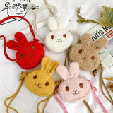 Kids Rabbit Plush Messenger Bag Coin Purse