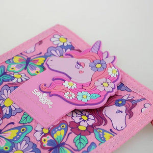 Smiggle Children's Wallet Triple Coin Purse Unicorn Butterfly