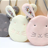 Kids Coin Purse Bag Hobos Mini Small Cotton Fabric Cartoon Rabbit Solid