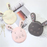 Kids Coin Purse Bag Hobos Mini Small Cotton Fabric Cartoon Rabbit Solid