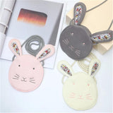 Kids Coin Purse Bag Hobos Mini Small Cotton Fabric Cartoon Rabbit Solid