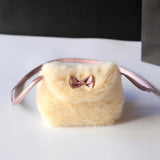 Girls Kids Purse Bowknot Mini Fur Children Handbags Cross Body Bag