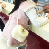 Girls Kids Purse Bowknot Mini Fur Children Handbags Cross Body Bag