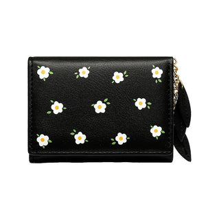 Small Floral Print Purse Card ID Bag Ladies Wallet Mini Front Pocket Purse