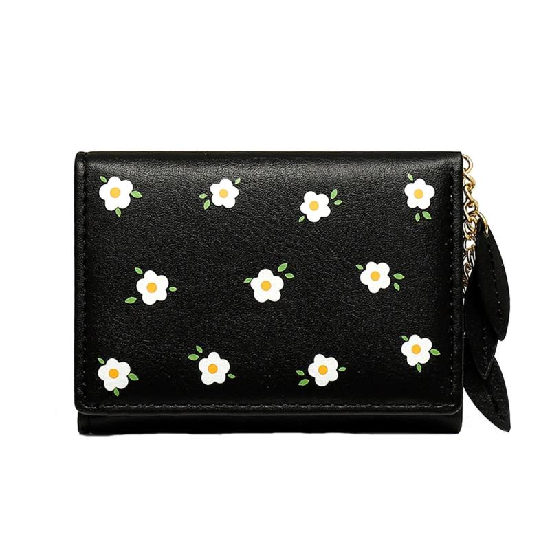 Small Floral Print Purse Card ID Bag Ladies Wallet Mini Front Pocket Purse