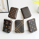 Vintage Printed Short Wallet Female Card Holder Lightweight Bag