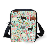 Animal Kids Crossbody Schoolbag Flower Child Shoulder School Square Messenger Ba