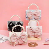 Kids Mini Bow Crossbody Bag for Girls Coin Pouch Tote Clutch Baby Purse