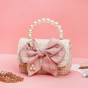 Kids Mini Bow Crossbody Bag for Girls Coin Pouch Tote Clutch Baby Purse