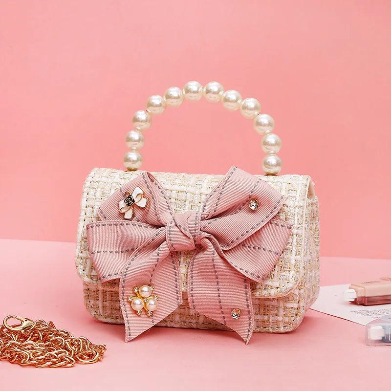 Kids Mini Bow Crossbody Bag for Girls Coin Pouch Tote Clutch Baby Purse