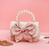 Kids Mini Bow Crossbody Bag for Girls Coin Pouch Tote Clutch Baby Purse