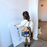 Girls Plush Bear Doll Messenger Bag Kids Shoulder Coin Purse Phone Bag