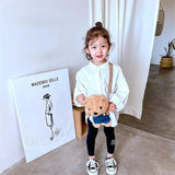 Girls Plush Bear Doll Messenger Bag Kids Shoulder Coin Purse Phone Bag
