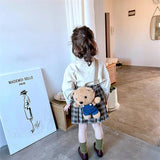 Girls Plush Bear Doll Messenger Bag Kids Shoulder Coin Purse Phone Bag