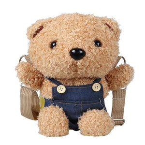Girls Plush Bear Doll Messenger Bag Kids Shoulder Coin Purse Phone Bag