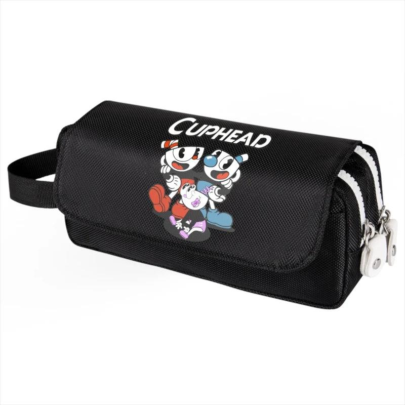 Cuphead Mugman Pen Pencil Case, Canvas Stationery Storage Bag Organizer