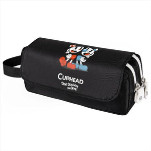 Cuphead Mugman Print Pencil Case Large Capacity Storage Bag