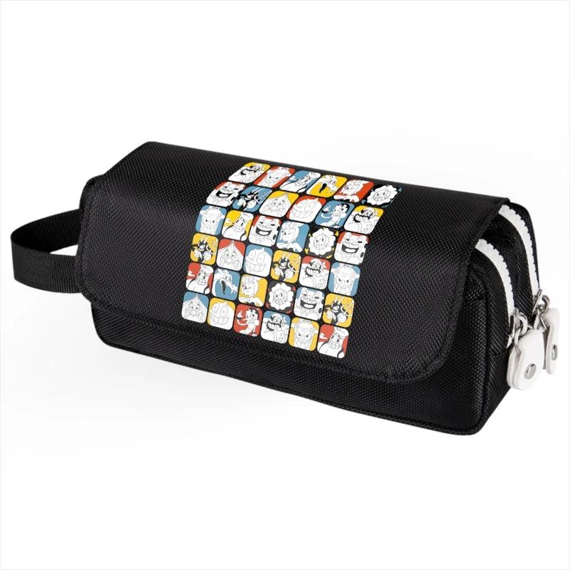 Cuphead Mugman Print Pencil Case Large Capacity Storage Bag
