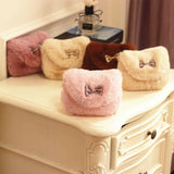 Girls Kids Purse Bowknot Mini Artificial Fur Handbag Cross Body