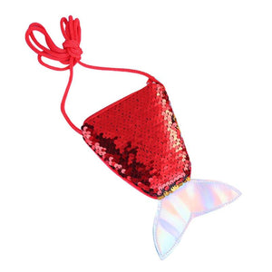 Mermaid Tail Sequins Coin Purse Crossbody Bag for Girls