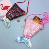 Mermaid Tail Sequins Coin Purse Crossbody Bag for Girls