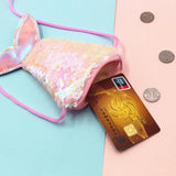 Mermaid Tail Sequins Coin Purse Crossbody Bag for Girls