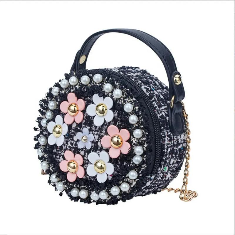 Hot Pearl Flower Chain PU Shoulder Bag Messenger Bag Girls Crossbody Bag