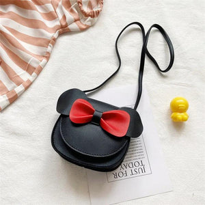 Bow Leather Coin Purse Messenger Bag for Girls Wallet Kids Crossbody Bag