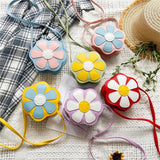 Baby Girls Flower Coin Purse Crossbody Bag PU Leather Kids Shoulder Wallet