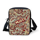 Rock Music Pattern Shoulder Messenger Bag for Girls Crossbody Phone Bag
