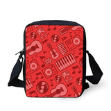 Rock Music Pattern Shoulder Messenger Bag for Girls Crossbody Phone Bag