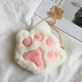 Bear Paw Plush Shoulder Bag Kids Coin Purse Crossbody Bag