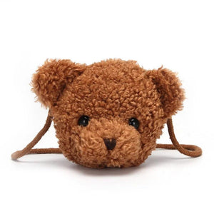 Kids Bear Plush Shoulder Bag Girls Cartoon Messenger Purse Mini Bags