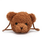 Kids Bear Plush Shoulder Bag Girls Cartoon Messenger Purse Mini Bags