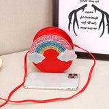 Kids Rainbow Coin Purse Mini Messenger Bag Clutch Bag