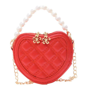 Kids Mini Heart Crossbody Bag Little Girls Leather Purse Baby Coin Pouch
