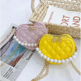 Kids Mini Heart Crossbody Bag Little Girls Leather Purse Baby Coin Pouch