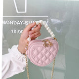 Kids Mini Heart Crossbody Bag Little Girls Leather Purse Baby Coin Pouch