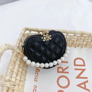 Kids Mini Heart Crossbody Bag Little Girls Leather Purse Baby Coin Pouch